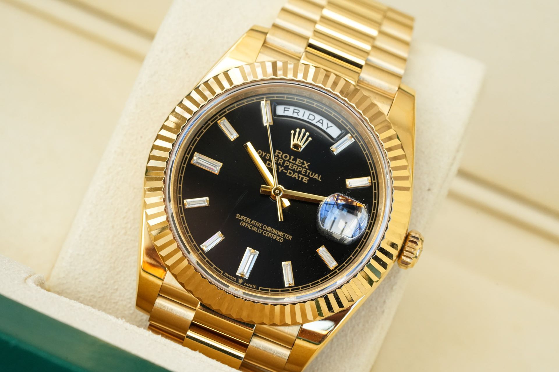 ROLEX ロレックス デイデイト 腕時計 メンズ 自動巻き ブラック ヤングタイプ ゴールド - 画像 2