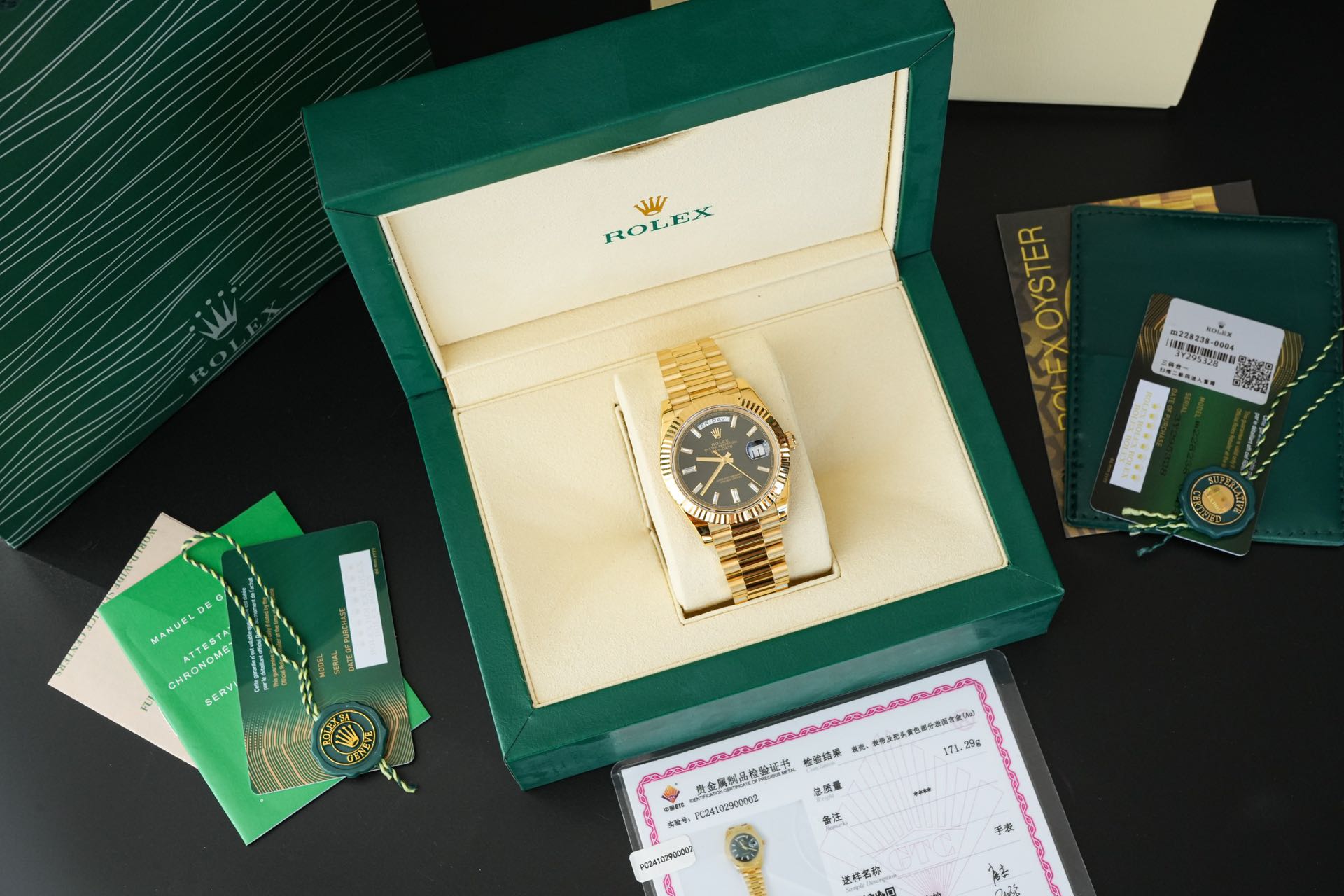 ROLEX ロレックス デイデイト 腕時計 メンズ 自動巻き 機械式 40mm ブラック ブラック - 画像 1