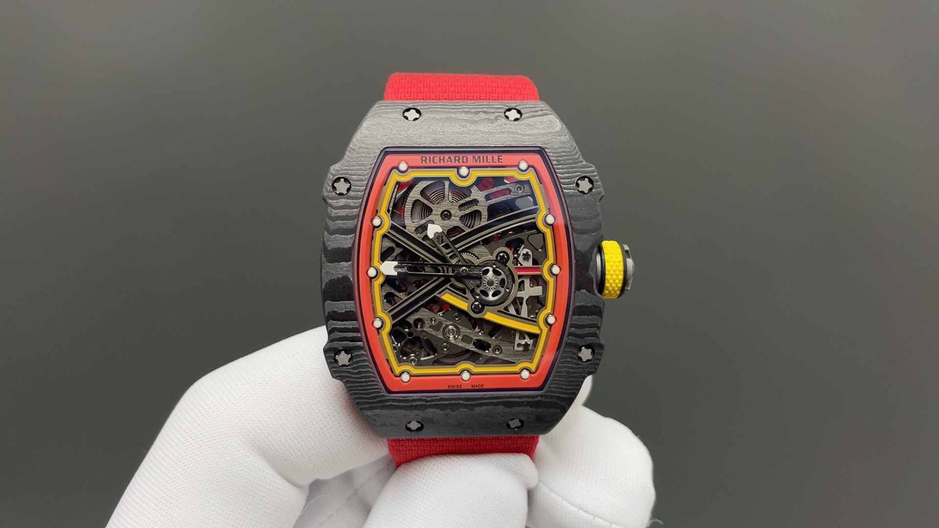 RICHARD MILLE リチャードミル RM67-02 腕時計 メンズ 自動巻き 本革 メタル レッド ブラック