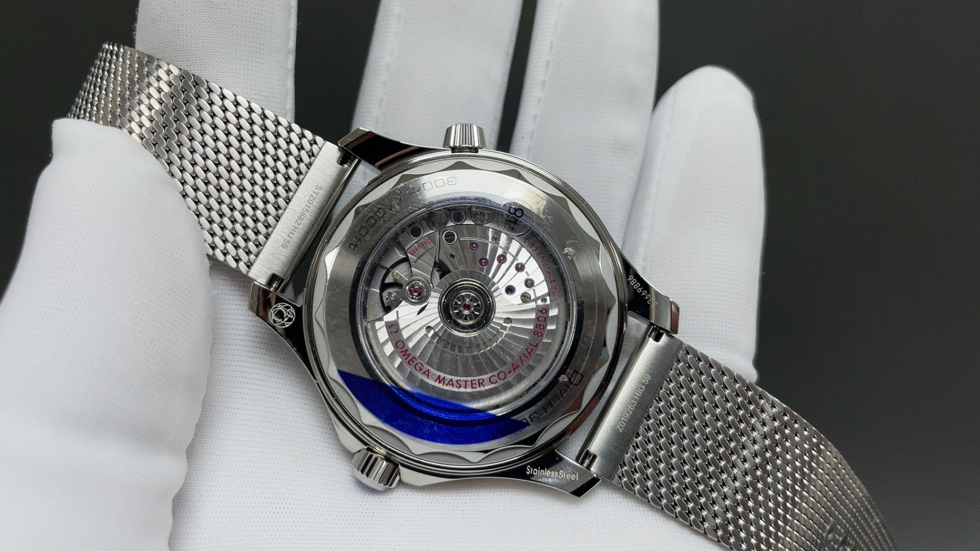 OMEGA オメガ シーマスター 腕時計 メンズ 自動巻き 機械式 42mm メッシュベルト グレー - 画像 6