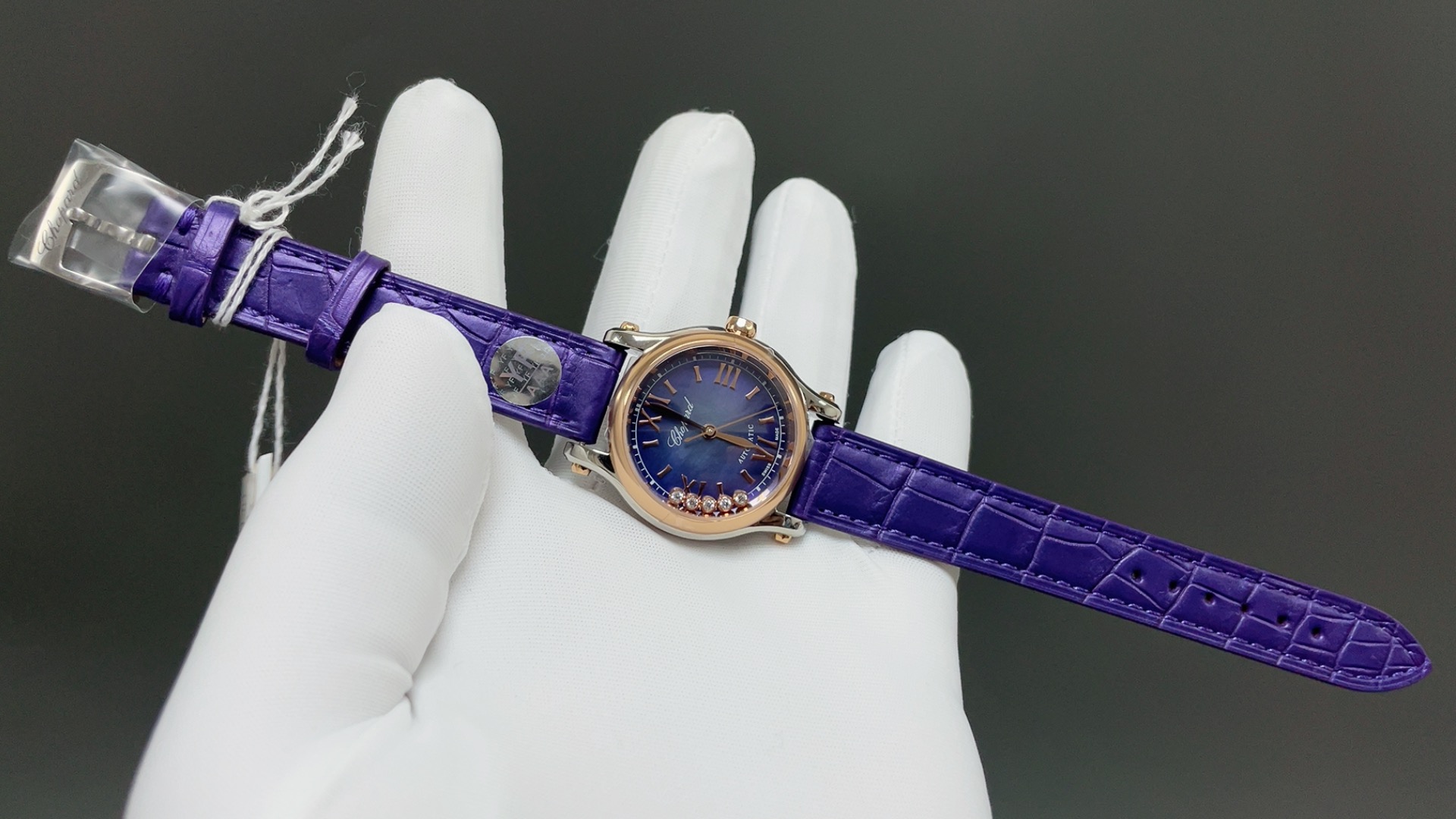 CHOPARD ショパール フェイスウォッチ レディース 自動巻き ダイヤル パープル - 画像 2
