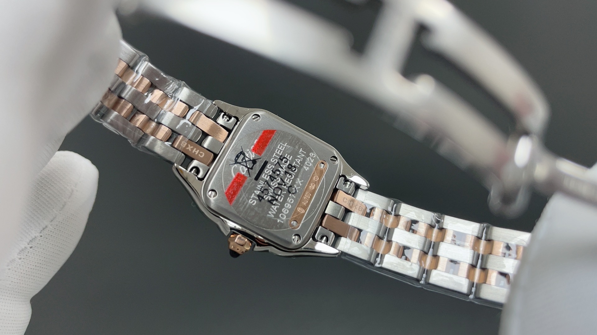 Cartier カルティエ パンテール 腕時計 レディース ダイヤモンド タンク型 27mm ピンクゴールド ホワイト - 画像 6