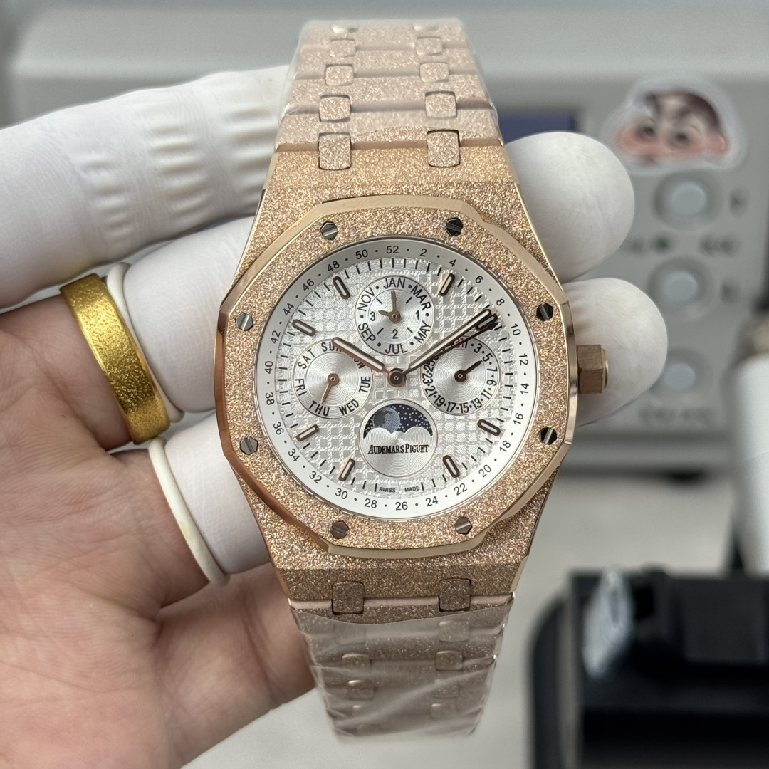 AUDEMARS PIGUET オーデマピゲ ロ オーク 腕時計 メンズ 自動巻き 41mm グラスパーティクル シルバー