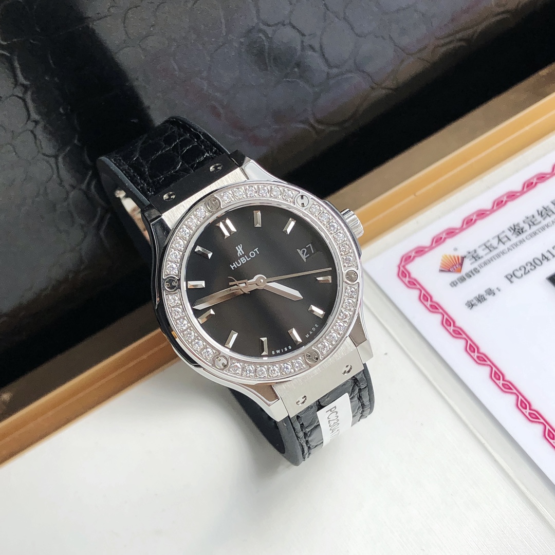 HUBLOT ハブロット 腕時計 メンズ ダイヤモンド クラシック ブラック