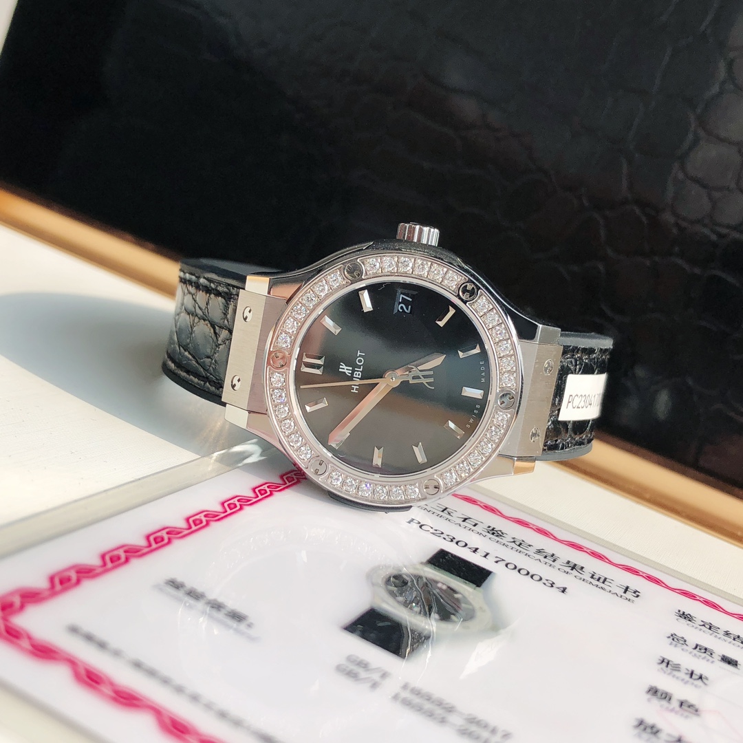 HUBLOT ハブロット 腕時計 メンズ ダイヤモンド クラシック ブラック - 画像 6