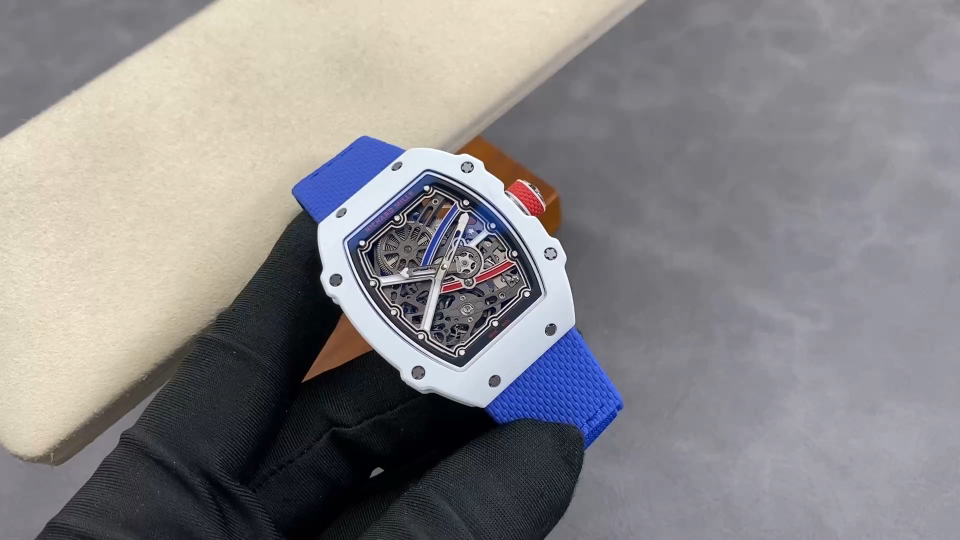 RICHARD りちャード メンズ腕時計 自動巻き メカニカル 38×47mm ホワイト ブルー