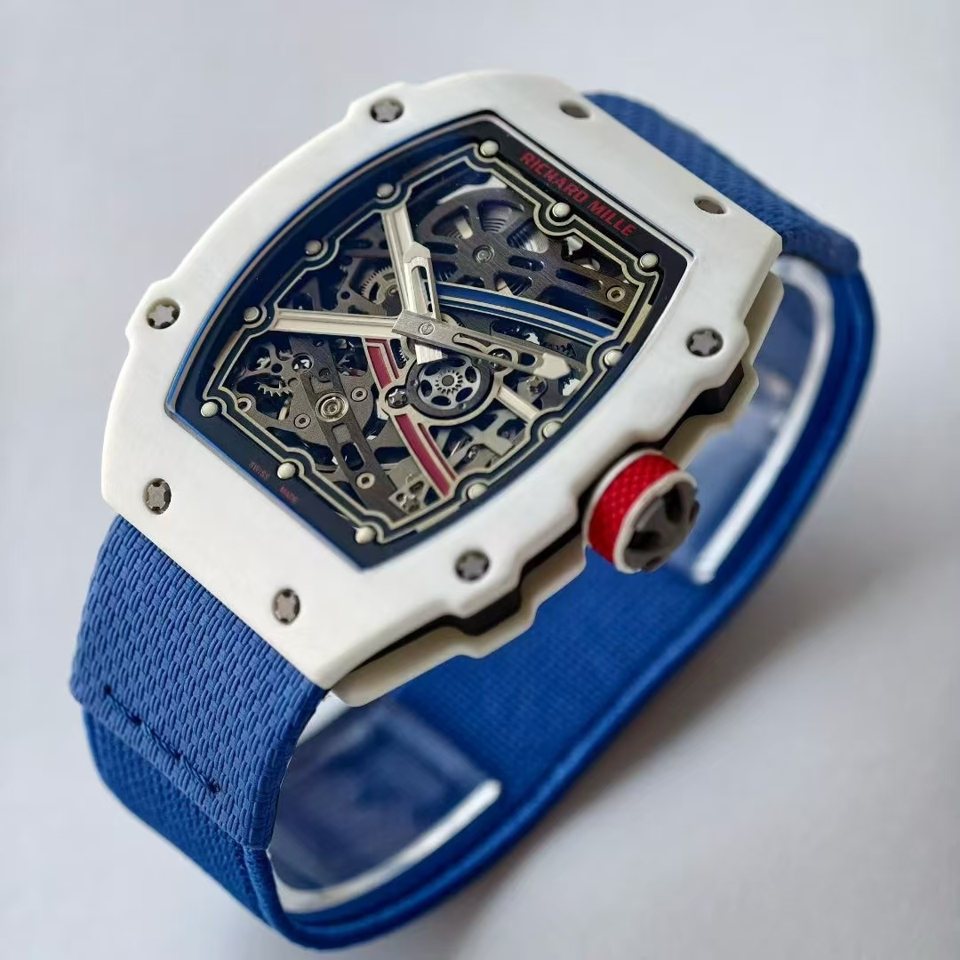 RICHARD MILLE リチャードミル 腕時計 メンズ 自動巻き 軽量 耐衝撃 ホワイト ブルー - 画像 3