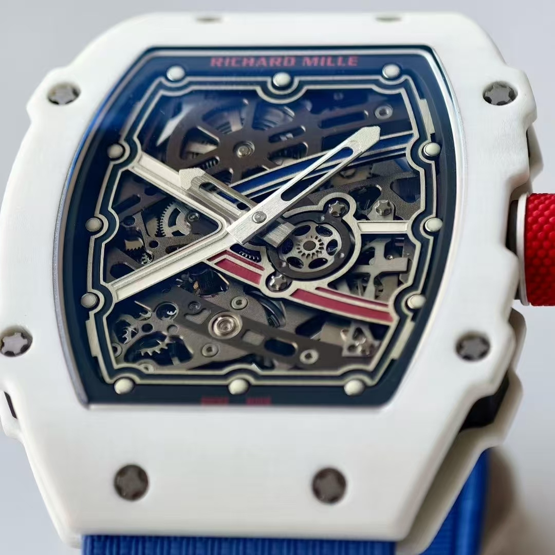RICHARD MILLE リチャードミル 腕時計 メンズ 自動巻き 軽量 耐衝撃 ホワイト ブルー - 画像 5