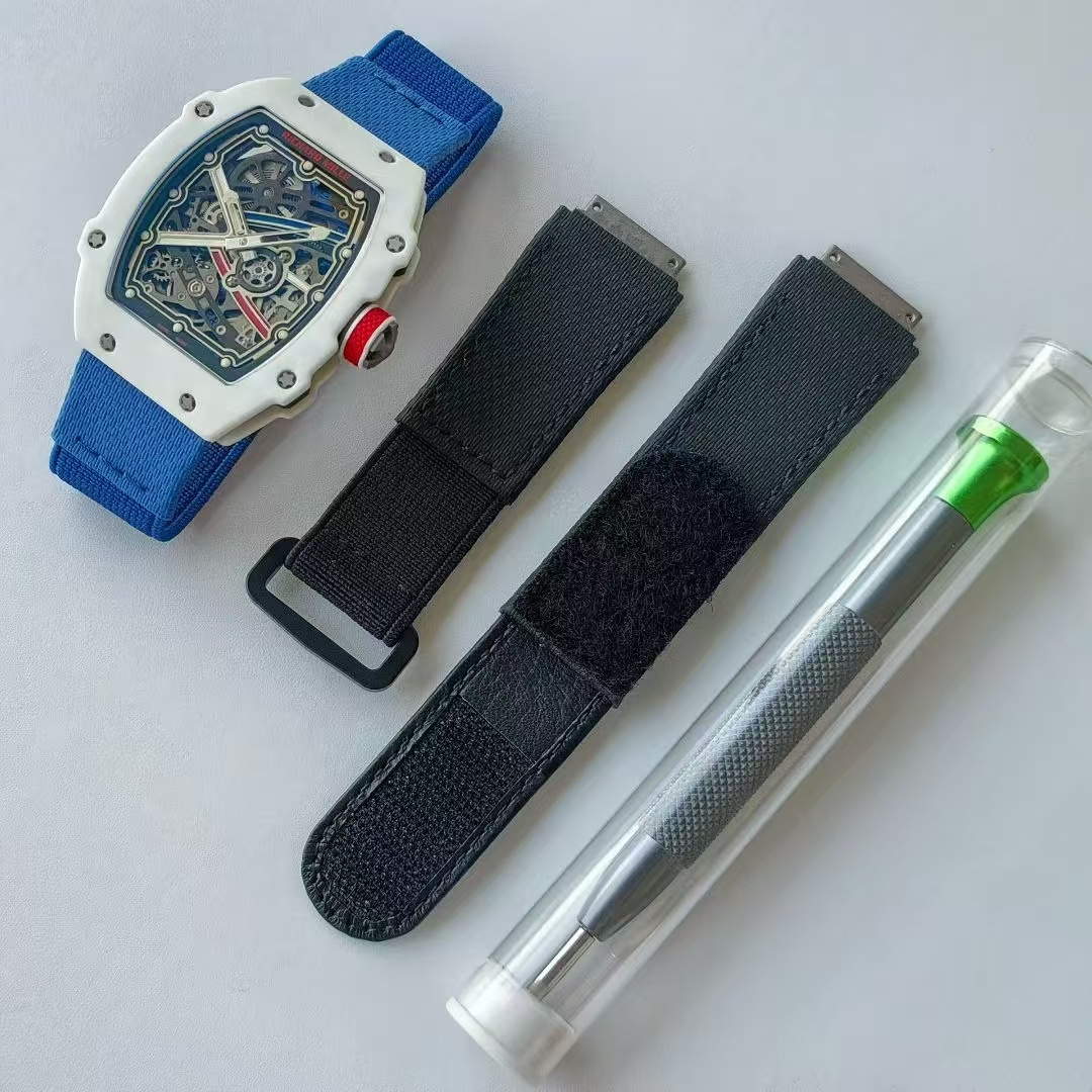 RICHARD MILLE リチャードミル 腕時計 メンズ 自動巻き 軽量 耐衝撃 ホワイト ブルー - 画像 8