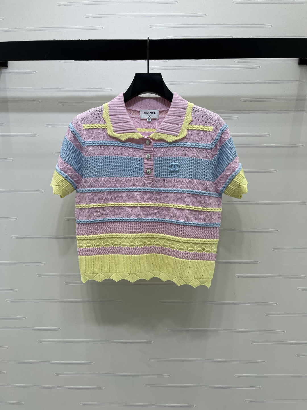 CHANEL シャネル ニット Tシャツ メンズ ポロシャツ ブランド オーバーサイズ 着心地 ピンク ライトブルー ライトイエロー