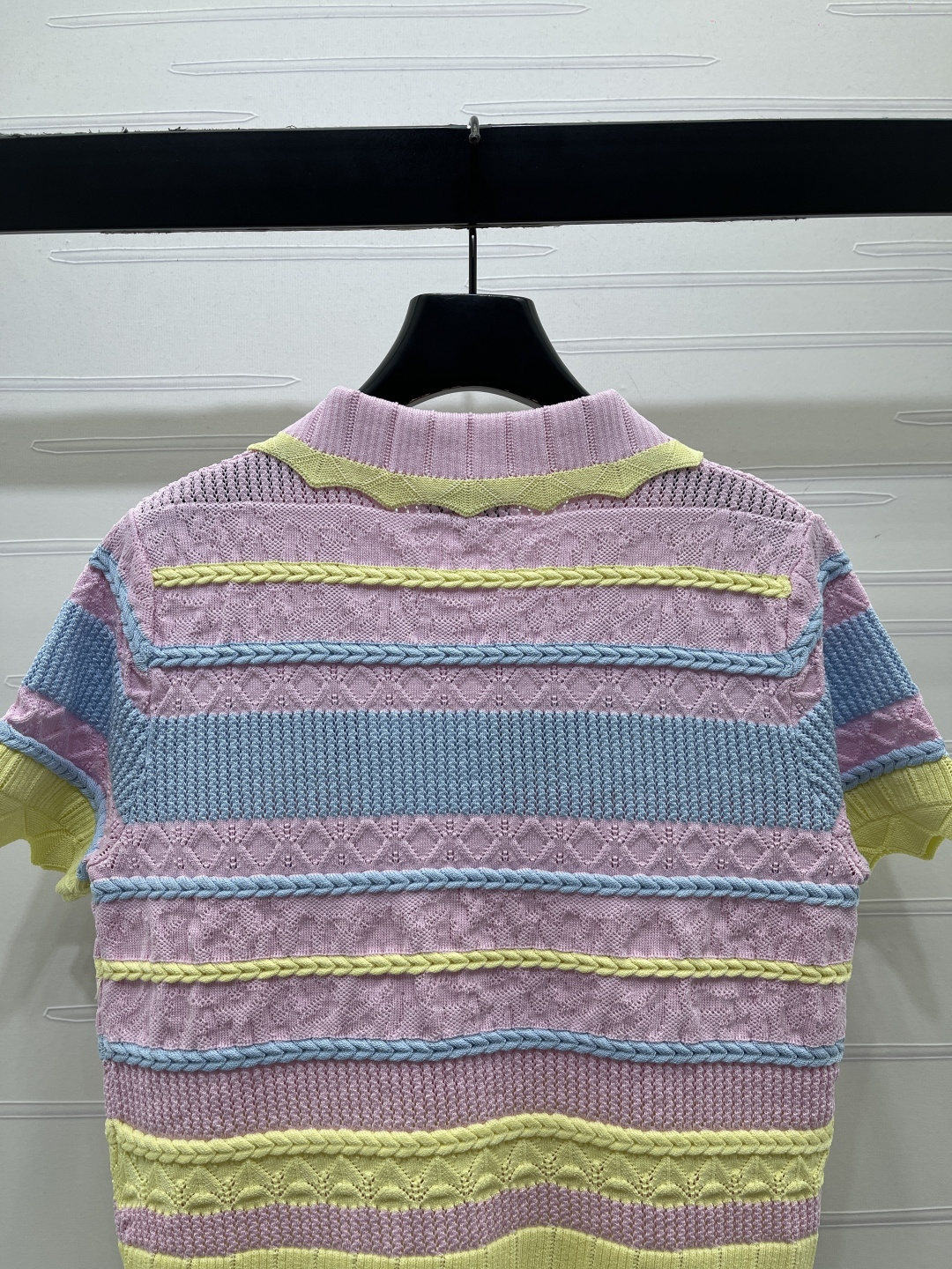 CHANEL シャネル ニット Tシャツ メンズ ポロシャツ ブランド オーバーサイズ 着心地 ピンク ライトブルー ライトイエロー - 画像 8