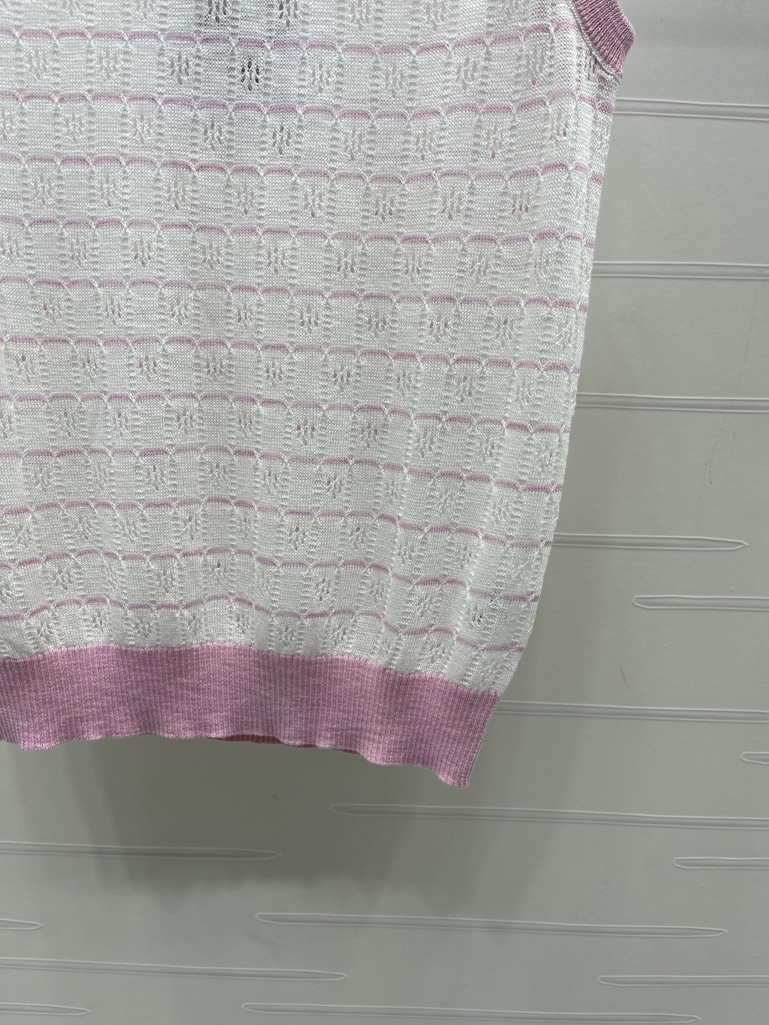 CHANEL シャネル ニット レディース ロング丈 綿混 コットン ピンク ホワイト - 画像 7