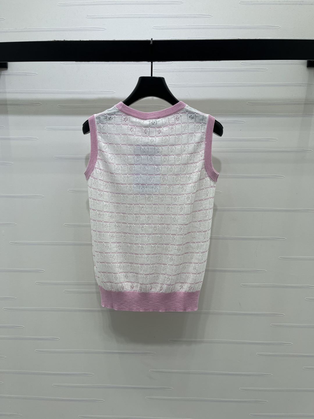 CHANEL シャネル ニット レディース ロング丈 綿混 コットン ピンク ホワイト - 画像 9
