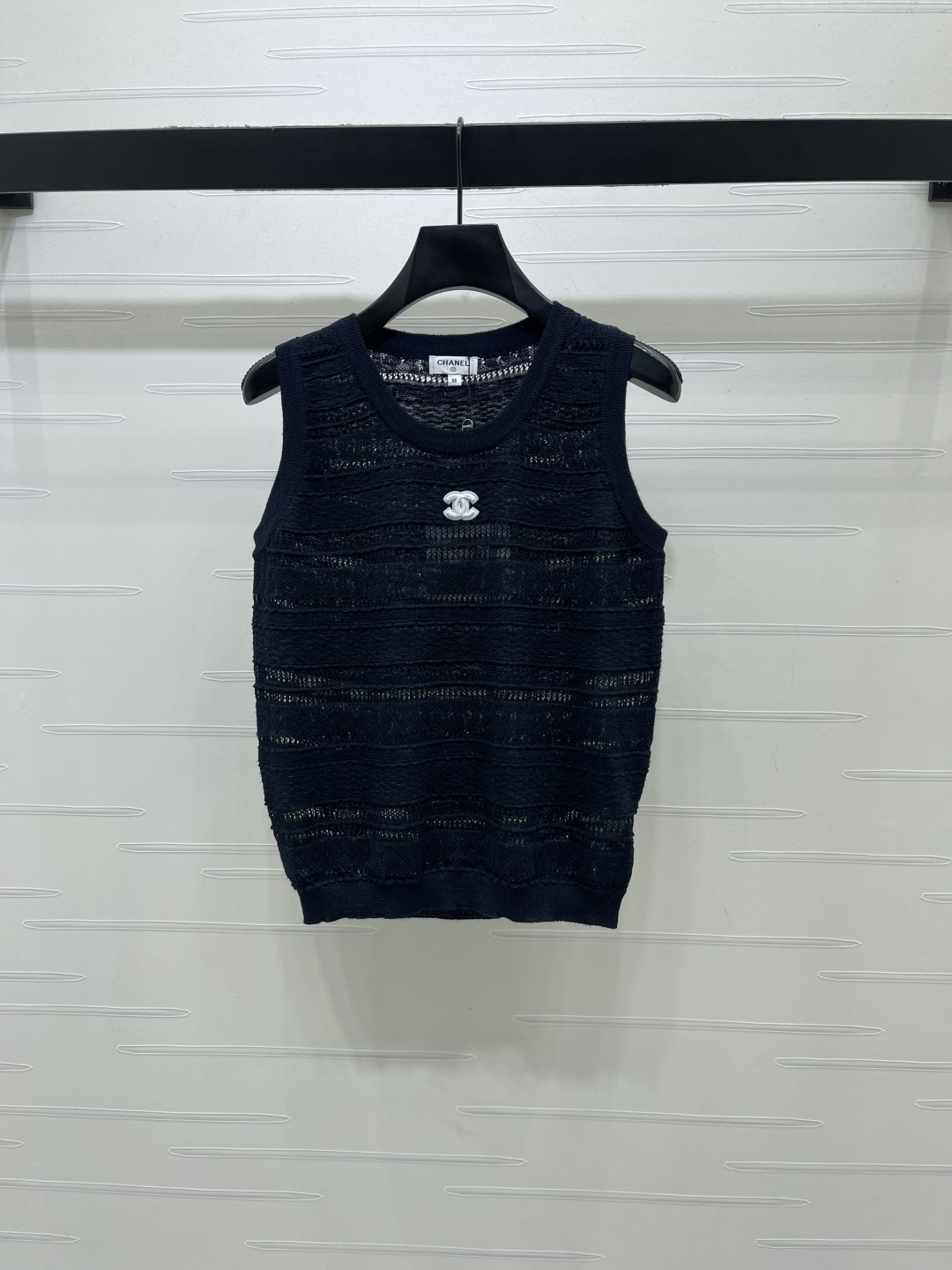 CHANEL シャネル ニット ウェア レディース レイヤード 無地 ブラック