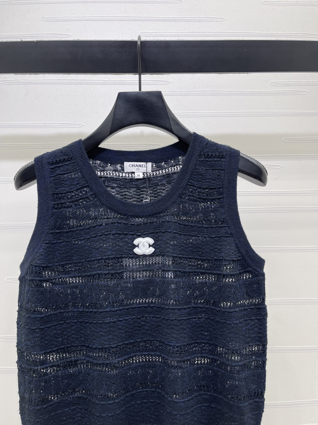 CHANEL シャネル ニット ウェア レディース レイヤード 無地 ブラック - 画像 2