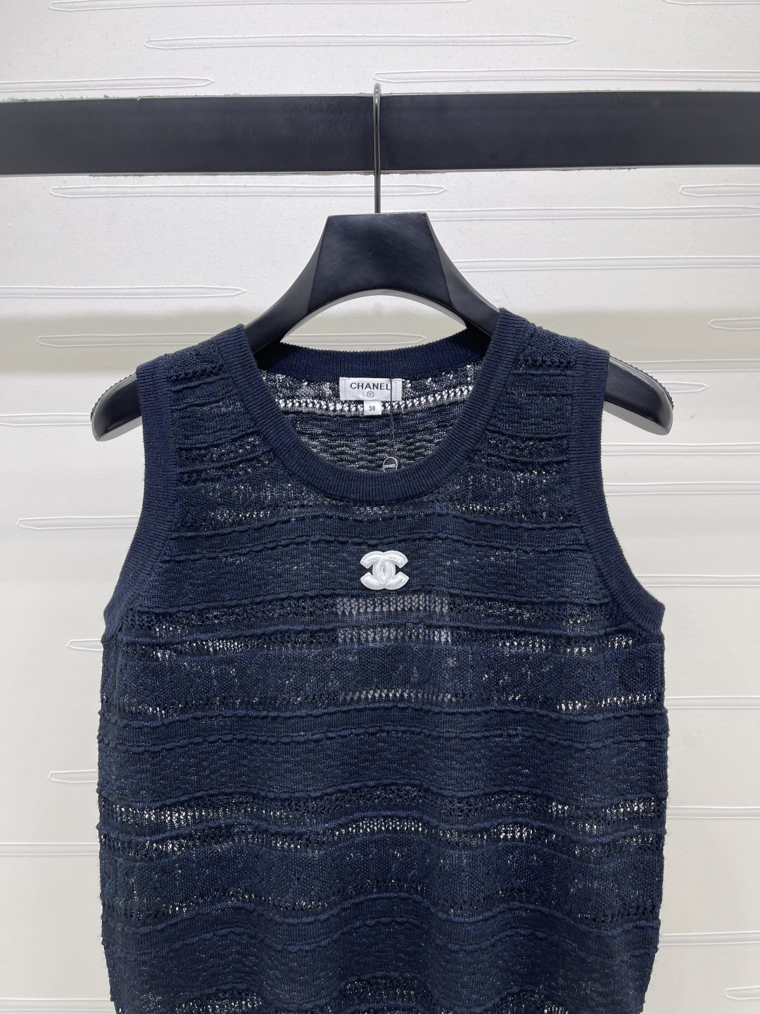 CHANEL シャネル ニット ウェア レディース レイヤード 無地 ブラック - 画像 4