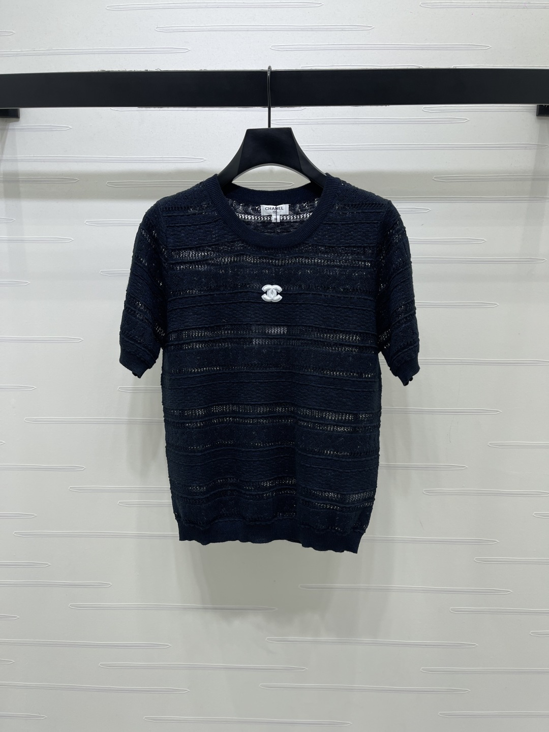 CHANEL シャネル ニット Tシャツ レディース ロング丈 薄手 綿混 紫色