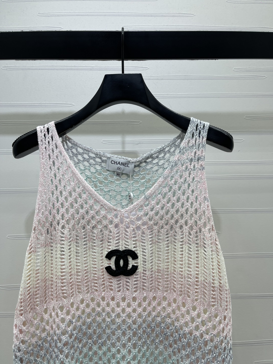CHANEL シャネル ニット レディース グレーピンク ブラック ヴィンテージ風 レイヤード - 画像 2