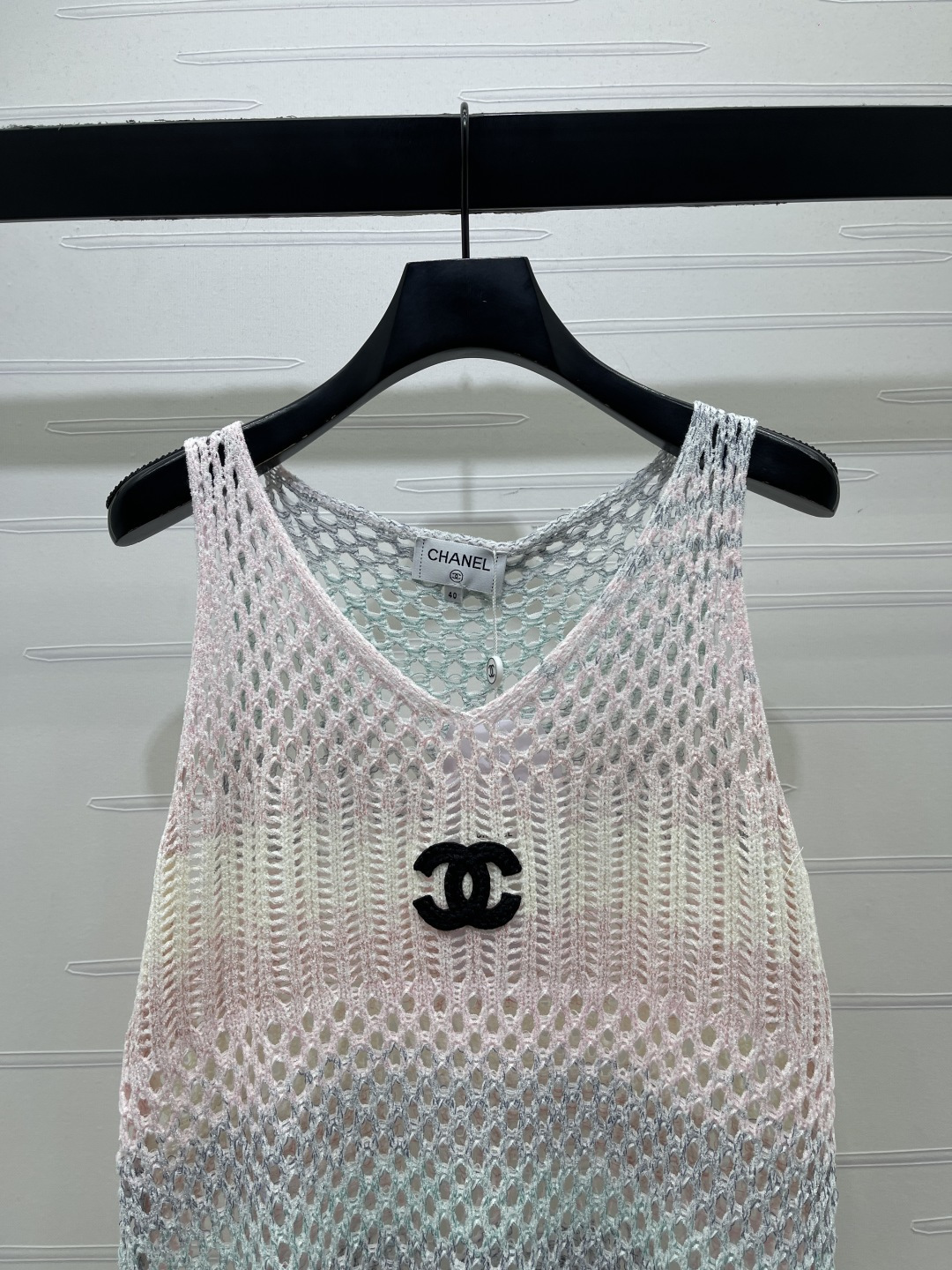 CHANEL シャネル ニット レディース グレーピンク ブラック ヴィンテージ風 レイヤード - 画像 4