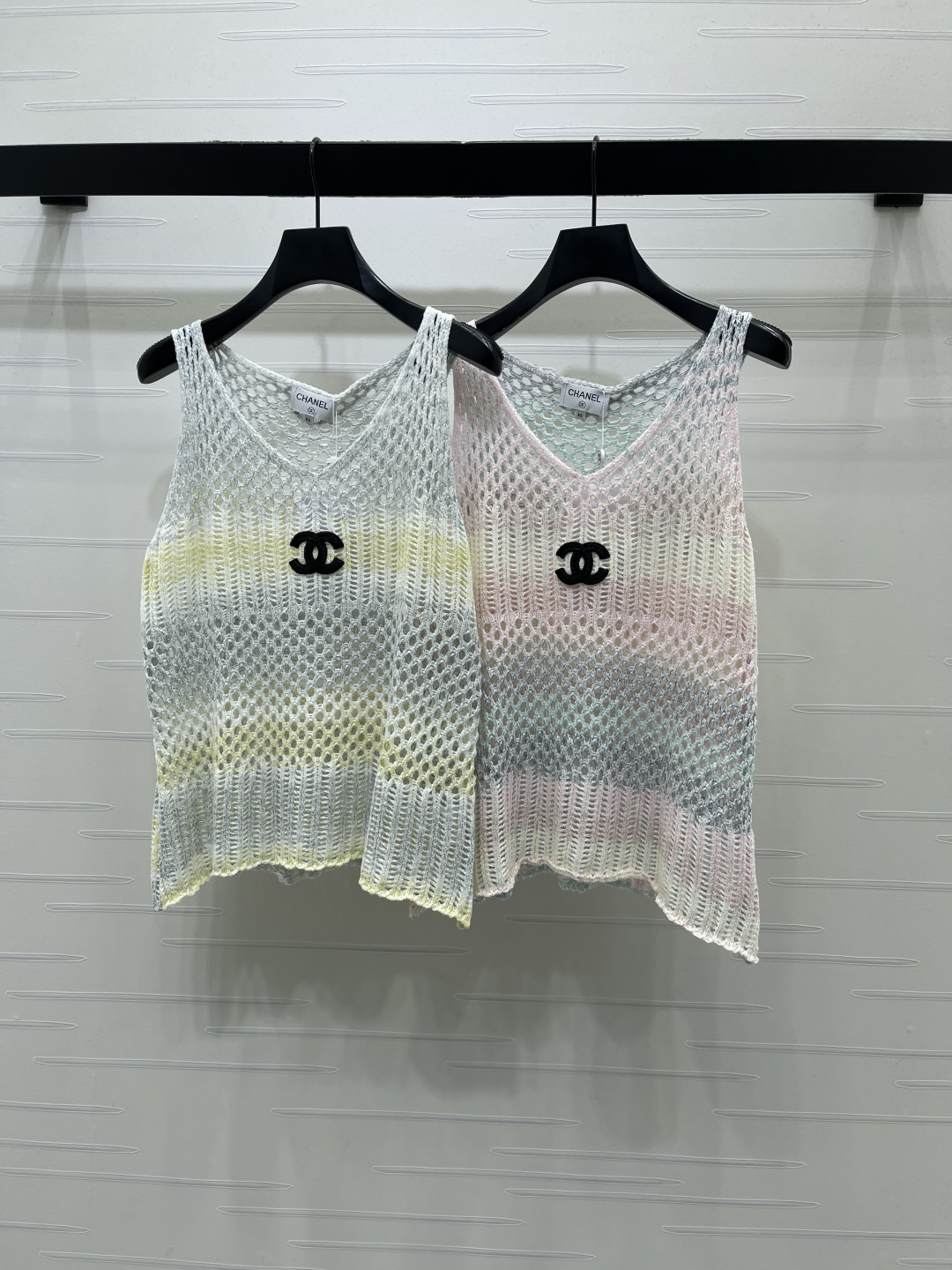 CHANEL シャネル ニット サマーニット レディース 渐变色 ヴィンテージ風 ローアイテム グレー ピンク 2色展開