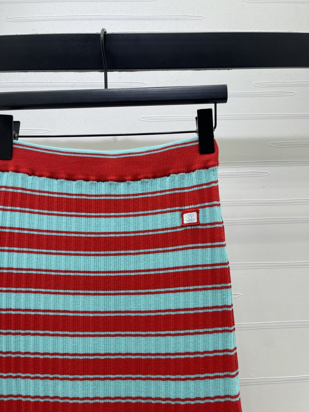 CHANE チャン カシミア混紡 ニット スカート レディース 通勤 レイヤード レッド/ブルー 全2色 - 画像 2