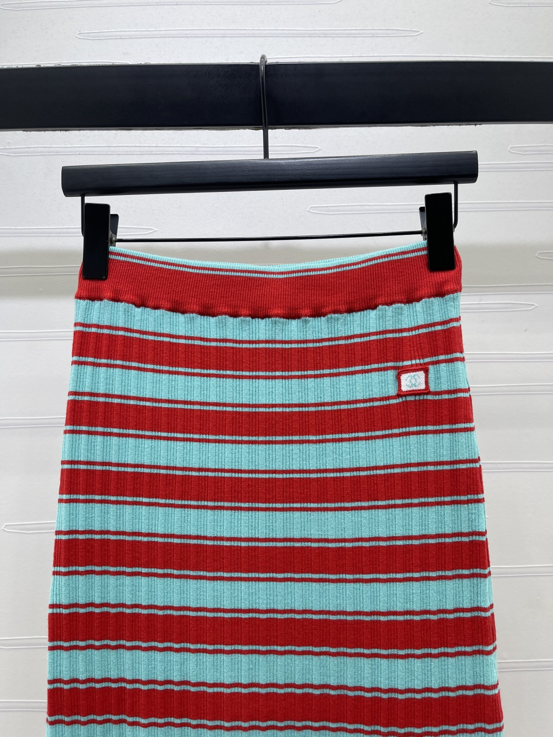 CHANE チャン カシミア混紡 ニット スカート レディース 通勤 レイヤード レッド/ブルー 全2色 - 画像 4
