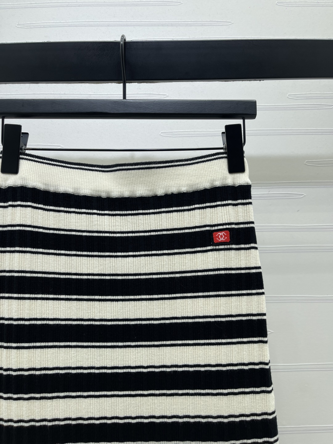 CHANE チャン スカート レディース ニット ストレッチ 可愛い ブラック レッド 全2色 - 画像 3