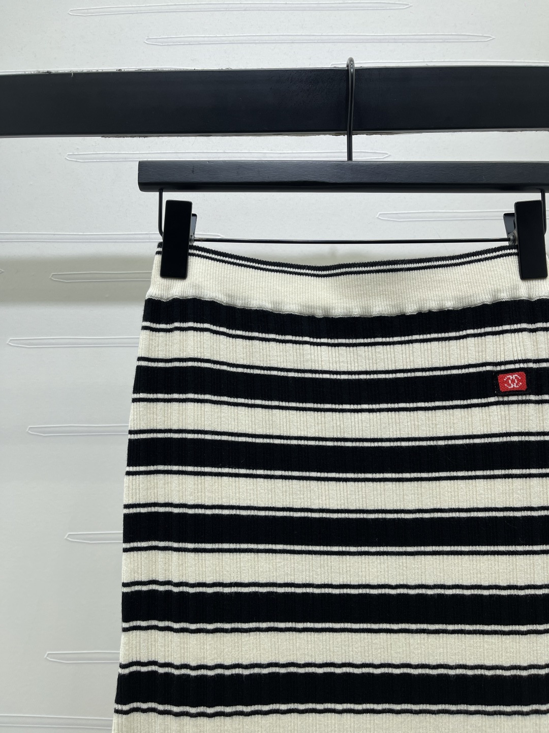 CHANE チャン スカート レディース ニット ストレッチ 可愛い ブラック レッド 全2色 - 画像 4