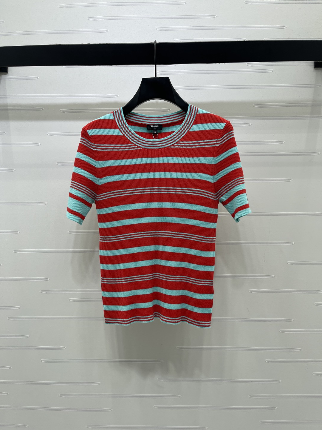 CHANEL シャネル ニット Tシャツ メンズ ロング丈 レディース ファッション レイヤード レッド ブルー