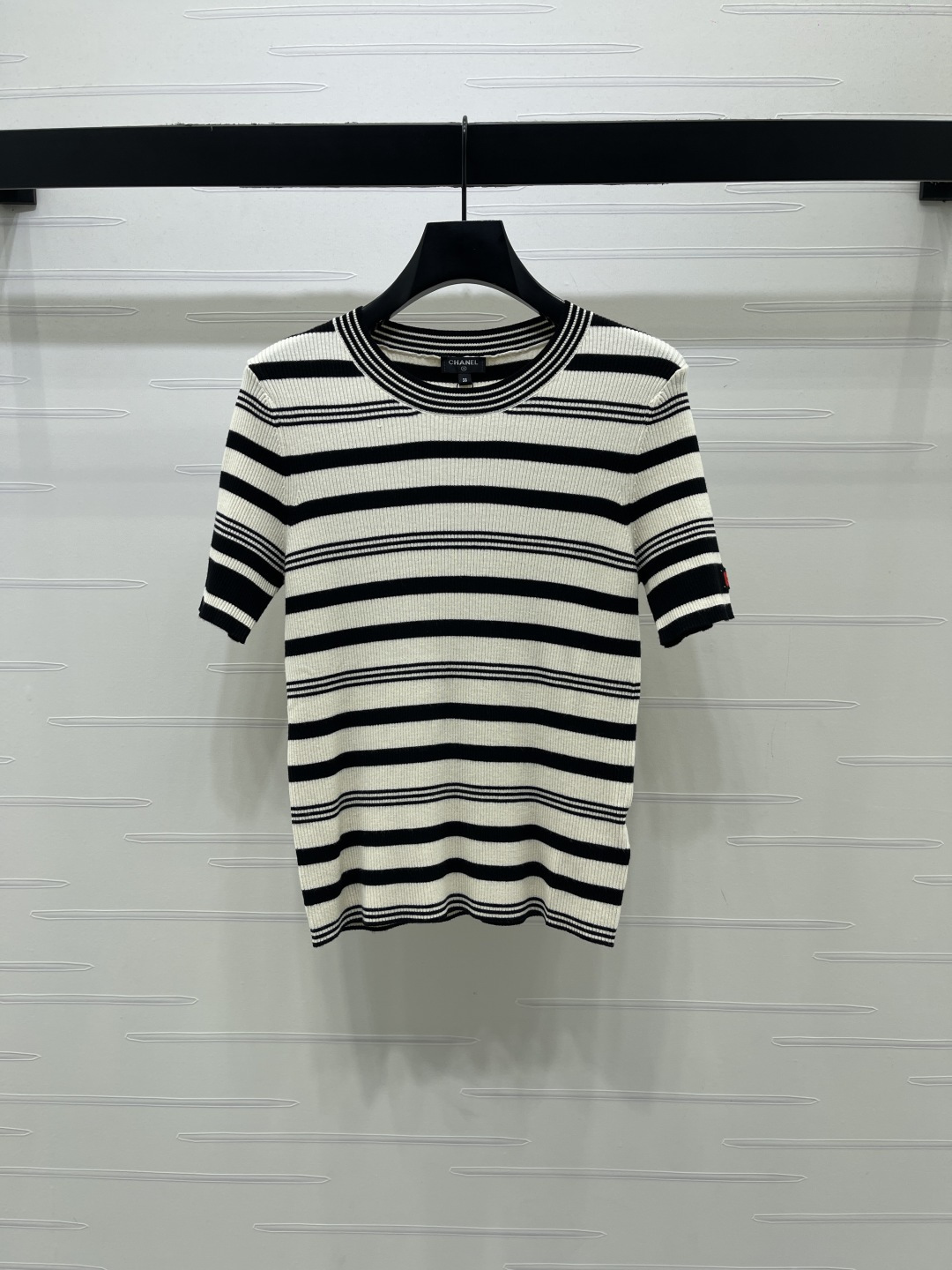 CHANEL シャネル ニット Tシャツ レディース 弾力性 ロング丈 バルク ストライプ 全2色 - 画像 2