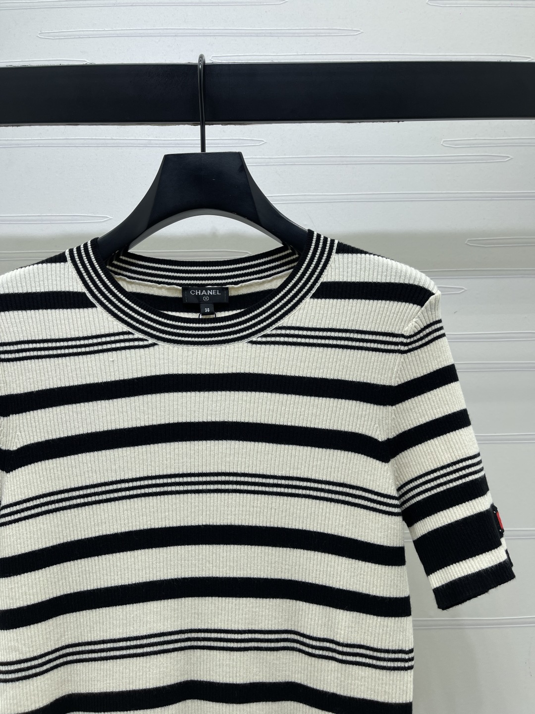 CHANEL シャネル ニット Tシャツ レディース 弾力性 ロング丈 バルク ストライプ 全2色 - 画像 3