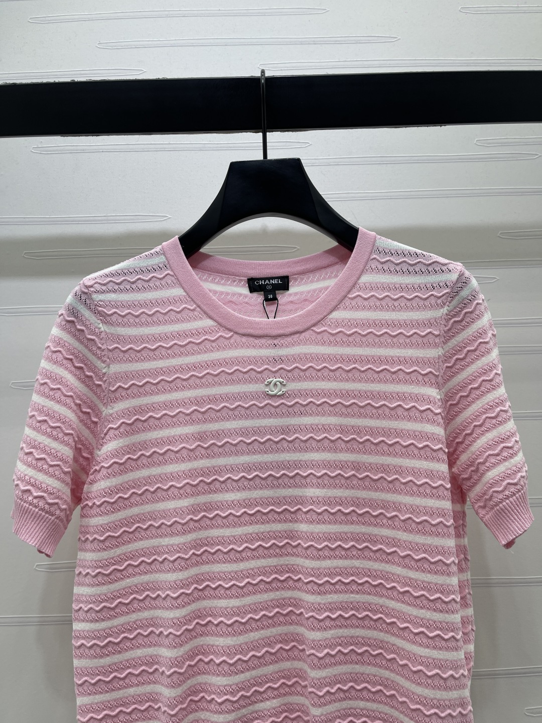 CHANEL シャネル ニット Tシャツ レディース レースニット ファッション ピンク 全3色 - 画像 4
