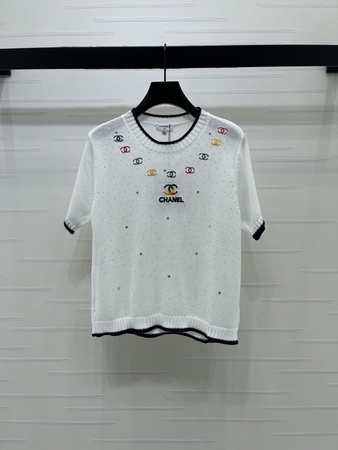 CHANEL シャネル ニット Tシャツ レディース 細針織り ロゴ刺繍 インナー 2色展開 - 画像 2