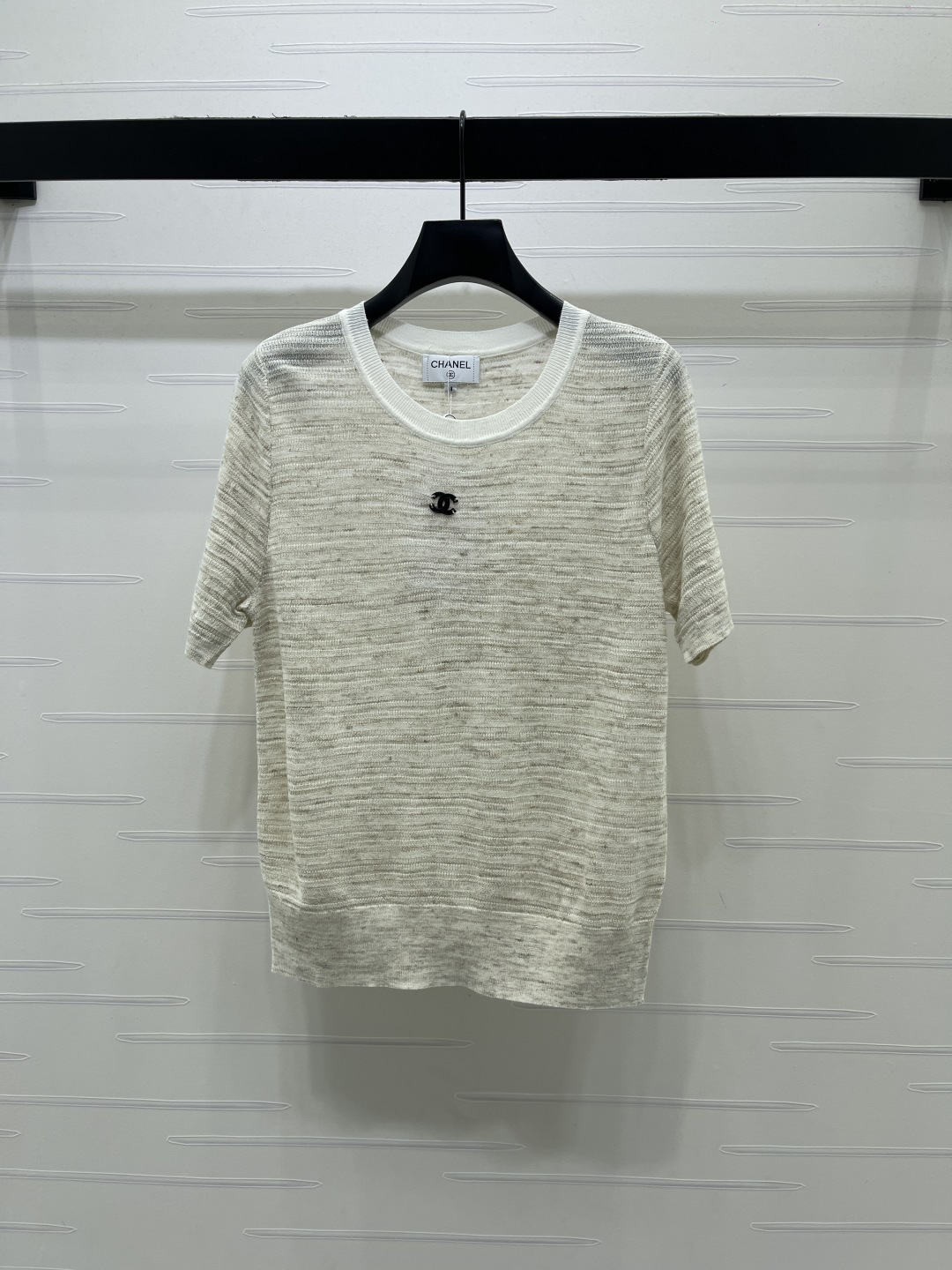 CHANEL シャネル ニット Tシャツ メンズ レディース 薄手 軽量 ロング丈 グレーブラック 全2色 - 画像 2