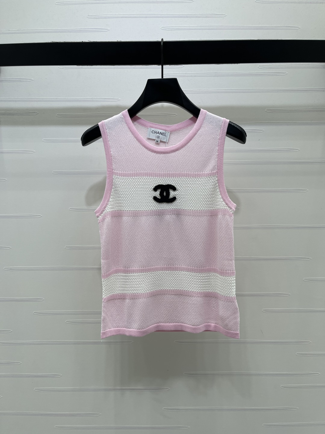 CHANEL シャネル ニット ウエストポーチ レディース ロング丈 ピンク ホワイト