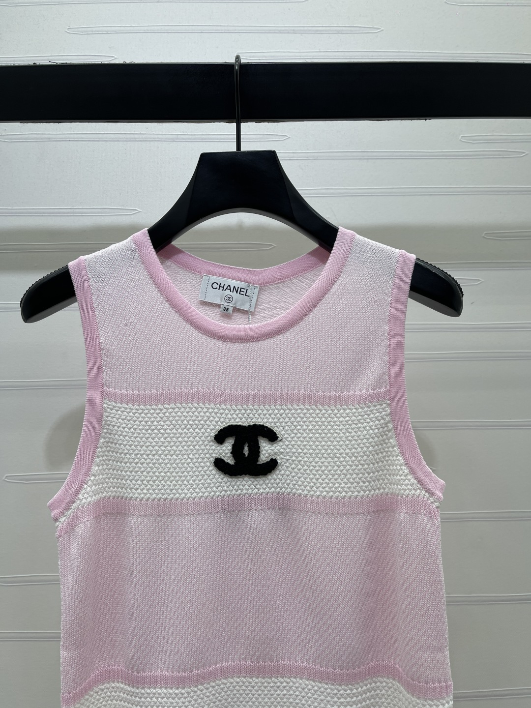 CHANEL シャネル ニット ウエストポーチ レディース ロング丈 ピンク ホワイト - 画像 2
