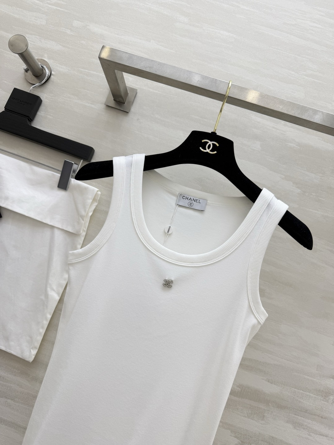 CHANE シャネル シャネル風 タンクトップ レディース Uネック ロングネック 3色展開 - 画像 4