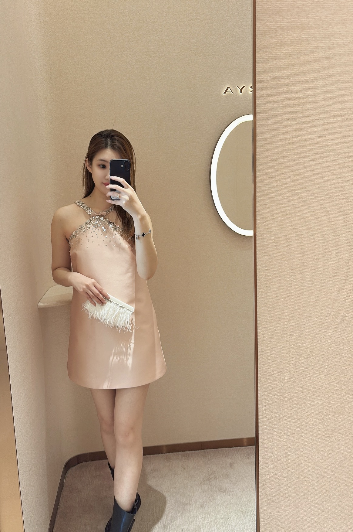 miu ミュウ フォーマルワンピース レディース サイドスリット ブラック ピンク - 画像 2