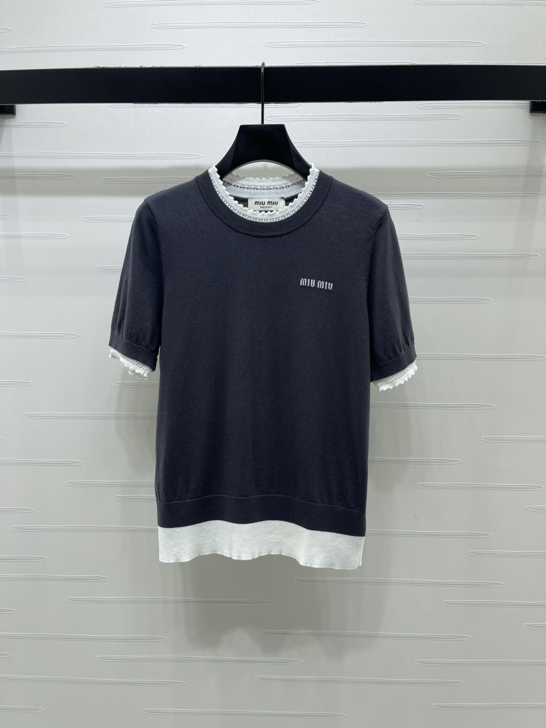 MIU MIU ミウミウ ニット Tシャツ レディース レイヤード デザイン 3色展開 - 画像 1