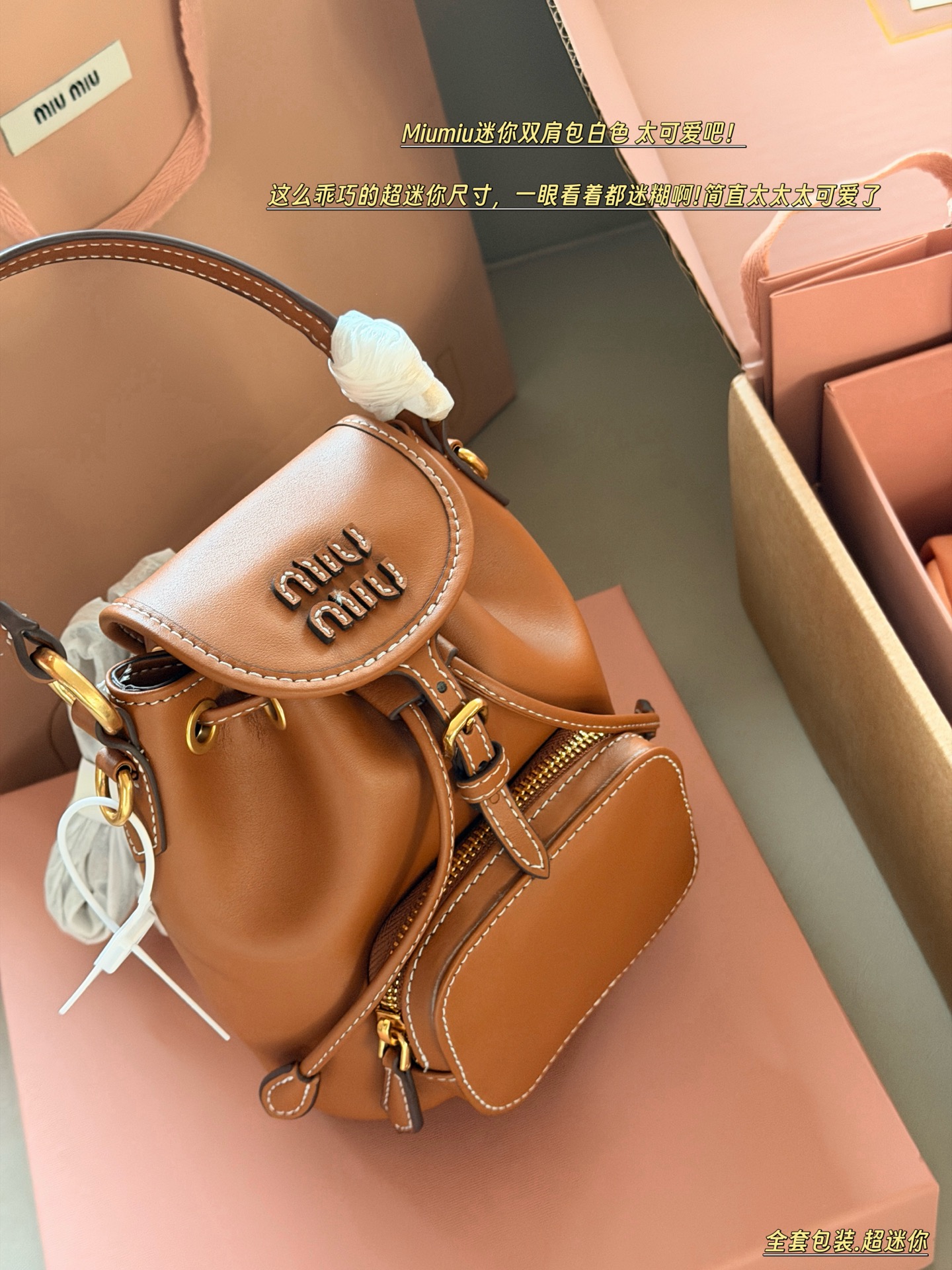 Miu Miu ミウミウ バックパック ミニ ミニバックパック ブラウン