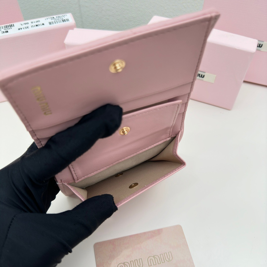 Miu Miu ミウミウ カードケース ミニ財布 ファブリック ピンク - 画像 9