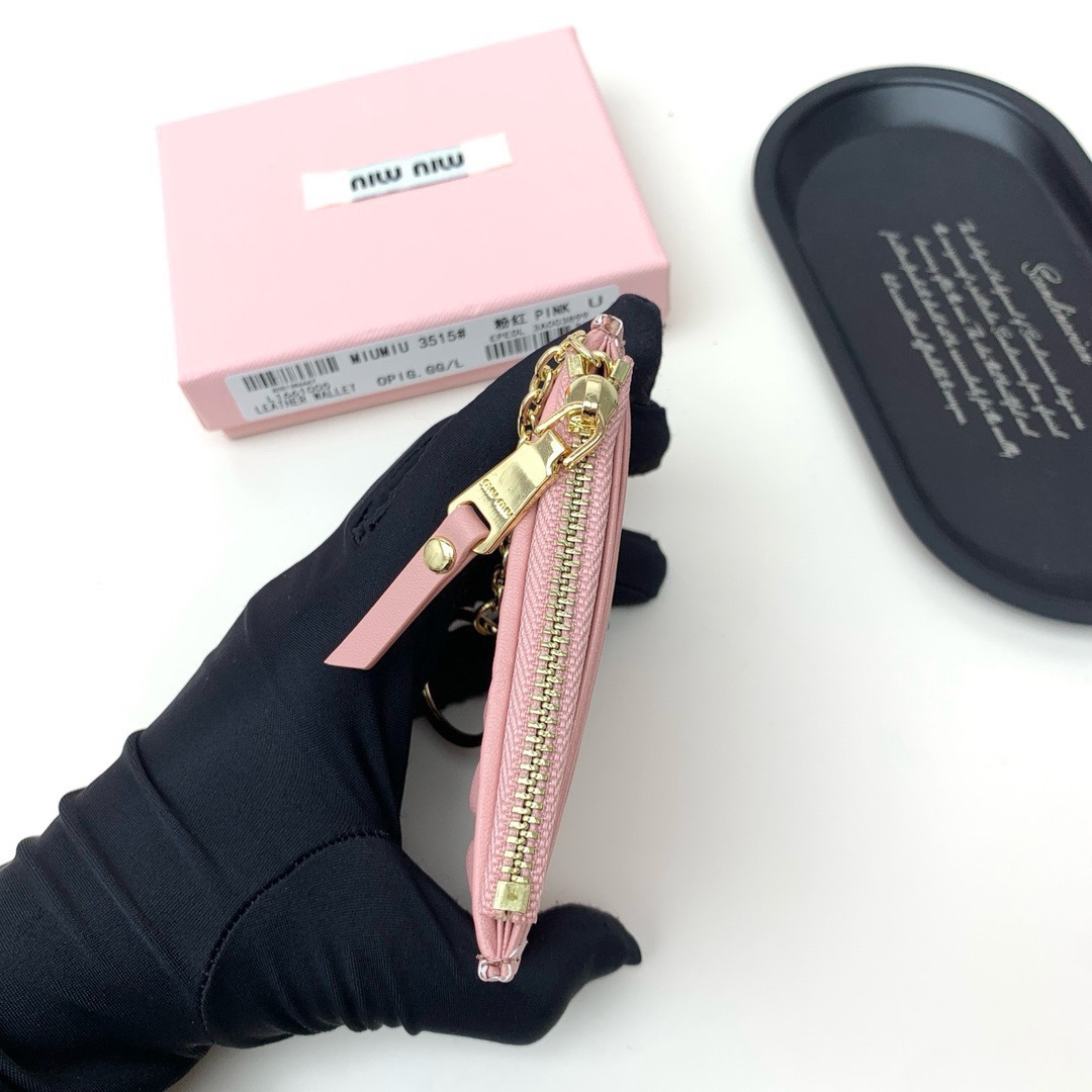 Miu Miu ミウミウ キーポーチ ミニ財布 ミニウォレット ピンク - 画像 6