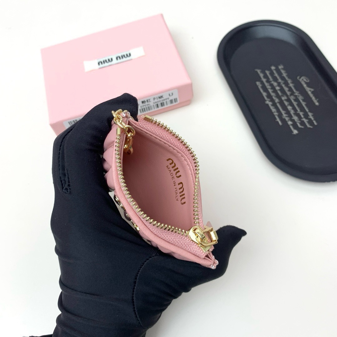 Miu Miu ミウミウ キーポーチ ミニ財布 ミニウォレット ピンク - 画像 9