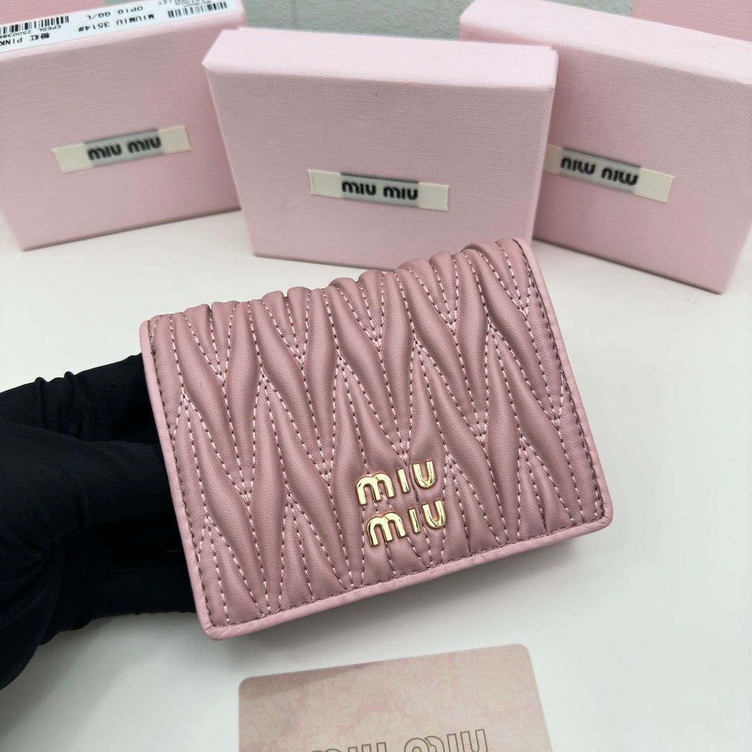 Miu Miu ミウミウ カードケース クレジットカードケース プリントレザー ピンク - 画像 4