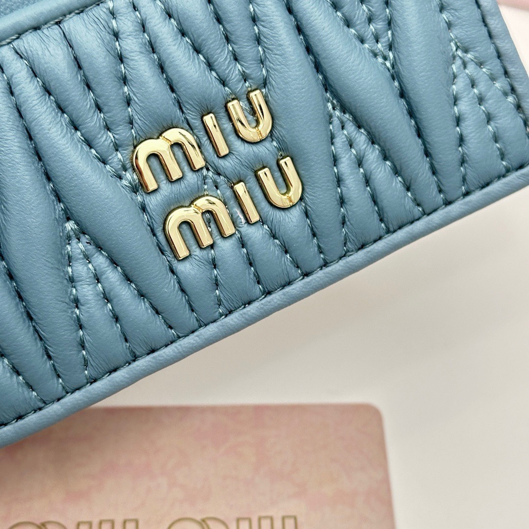 Miu Miu ミウミウ カードケース ポーチ ミニ財布 ブルー - 画像 5