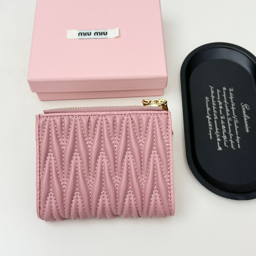 MIU MIU ミウミウ ウェーブ型リボンジッパー財布 ピンク - 画像 3