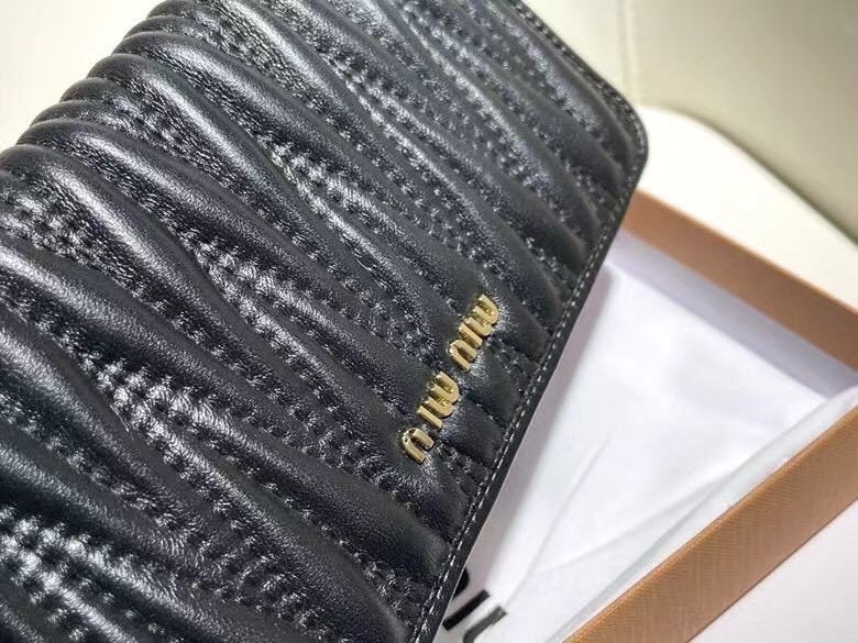 Miu Miu ミュウミュウ 長財布 ロングウォレット ファスナー ブラック - 画像 5