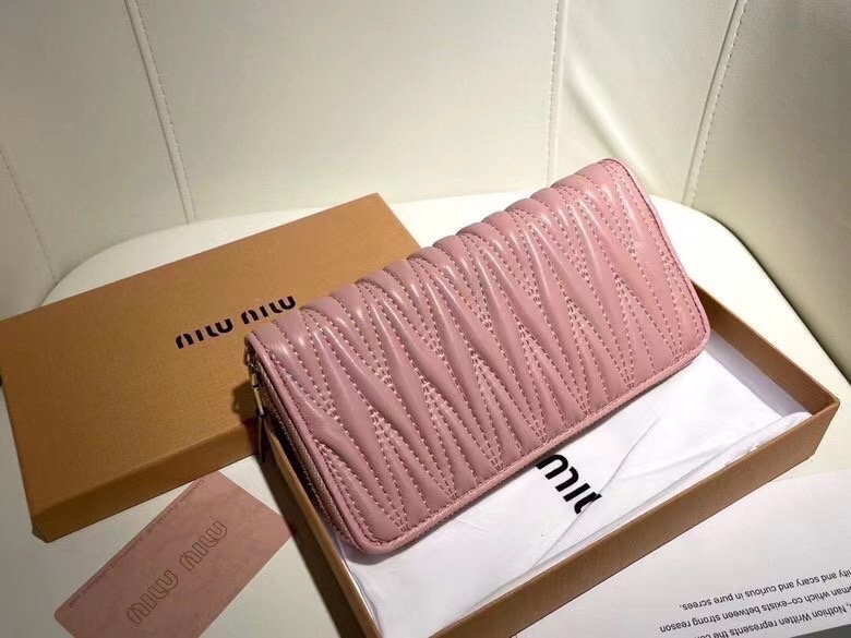 Miu Miu ミウミウ 長財布 ファブリック調 ロングウォレット ピンク - 画像 4