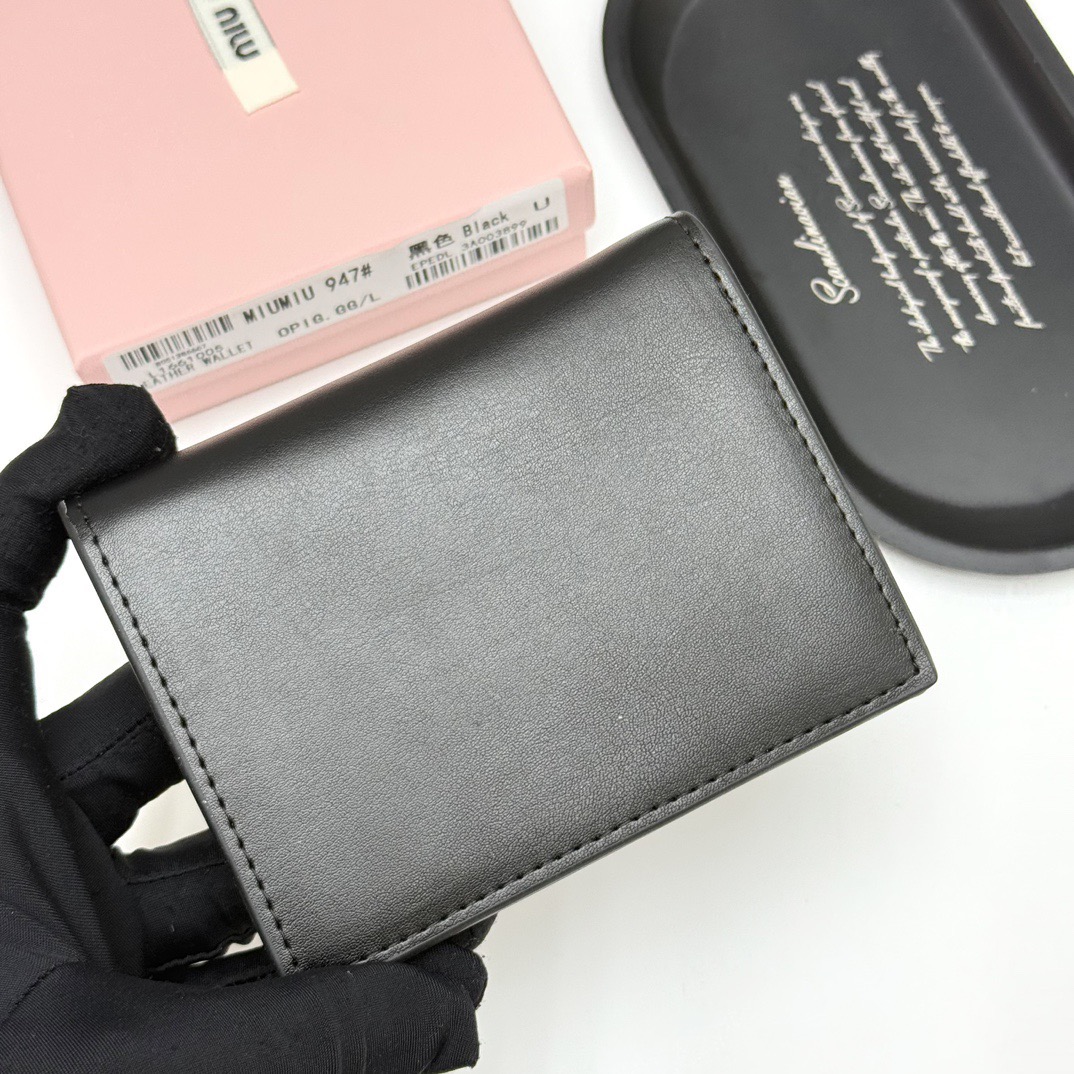 MIU MIU ミウミウ 折り財布 ピンクリボン ファスナー 2つ折り 黒・ピンク・グレー全3色 - 画像 4