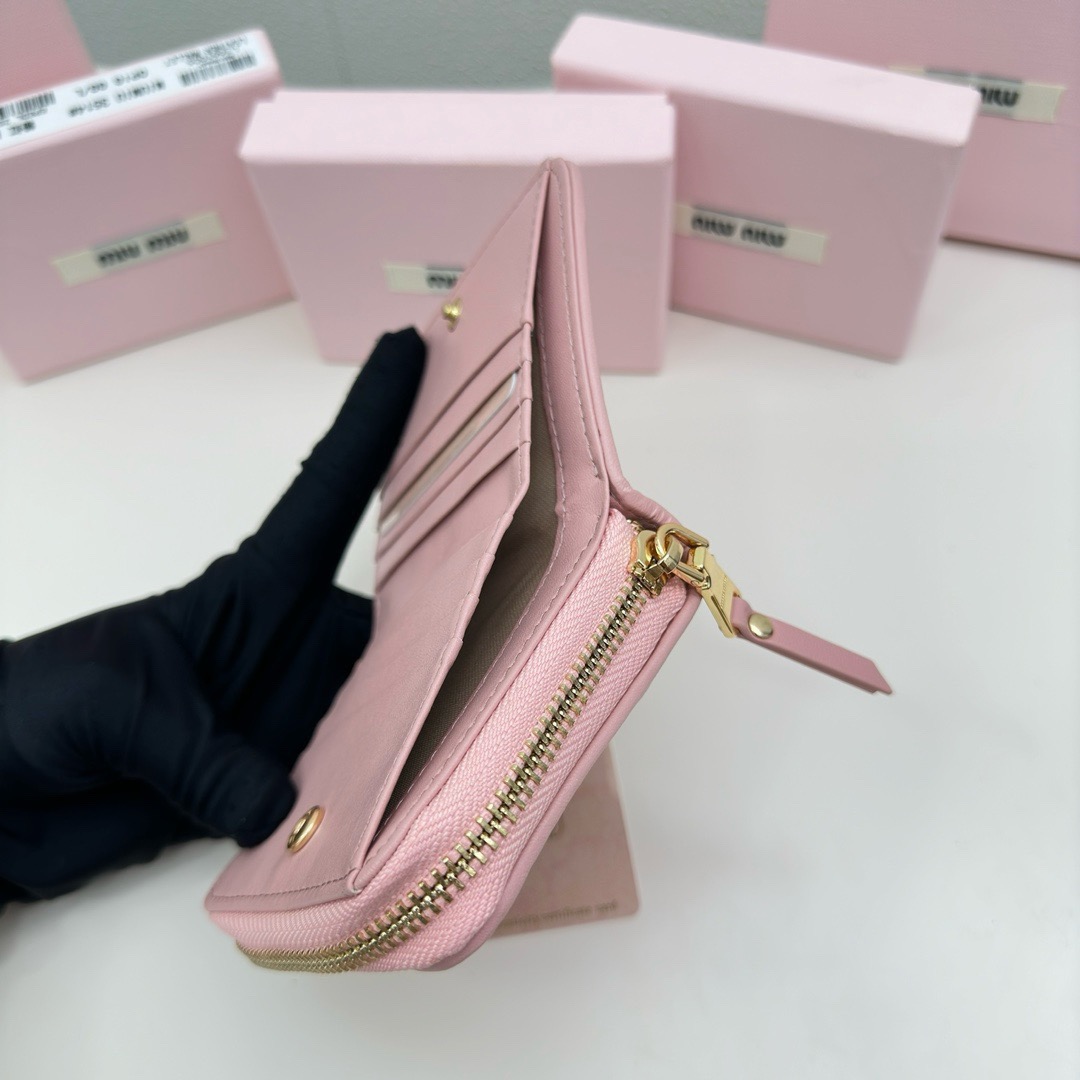 MIU MIU ミュウミュウ 小銭入れ ミニ財布 ミニウォレット ピンク 黒 藍 全3色展開 - 画像 7